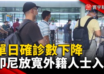 單日確診數下降 印尼放寬外籍人士入境