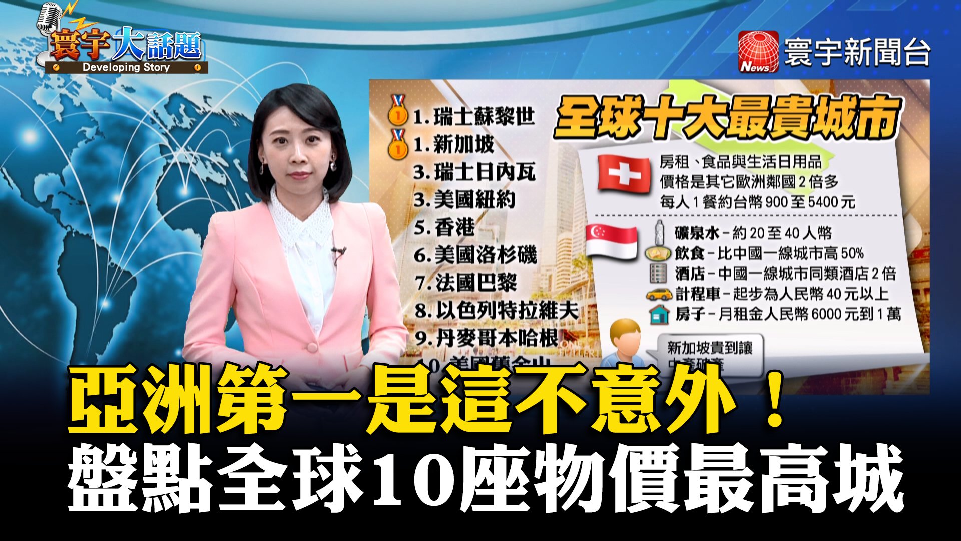 亞洲第一是這不意外！盤點全球10座物價最高城- 寰宇新聞網